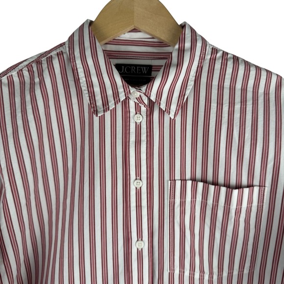 J. Crew Tops - J.Crew Etienne Oversized Fit Striped Button Down Shirt Women M Cotton Poplin